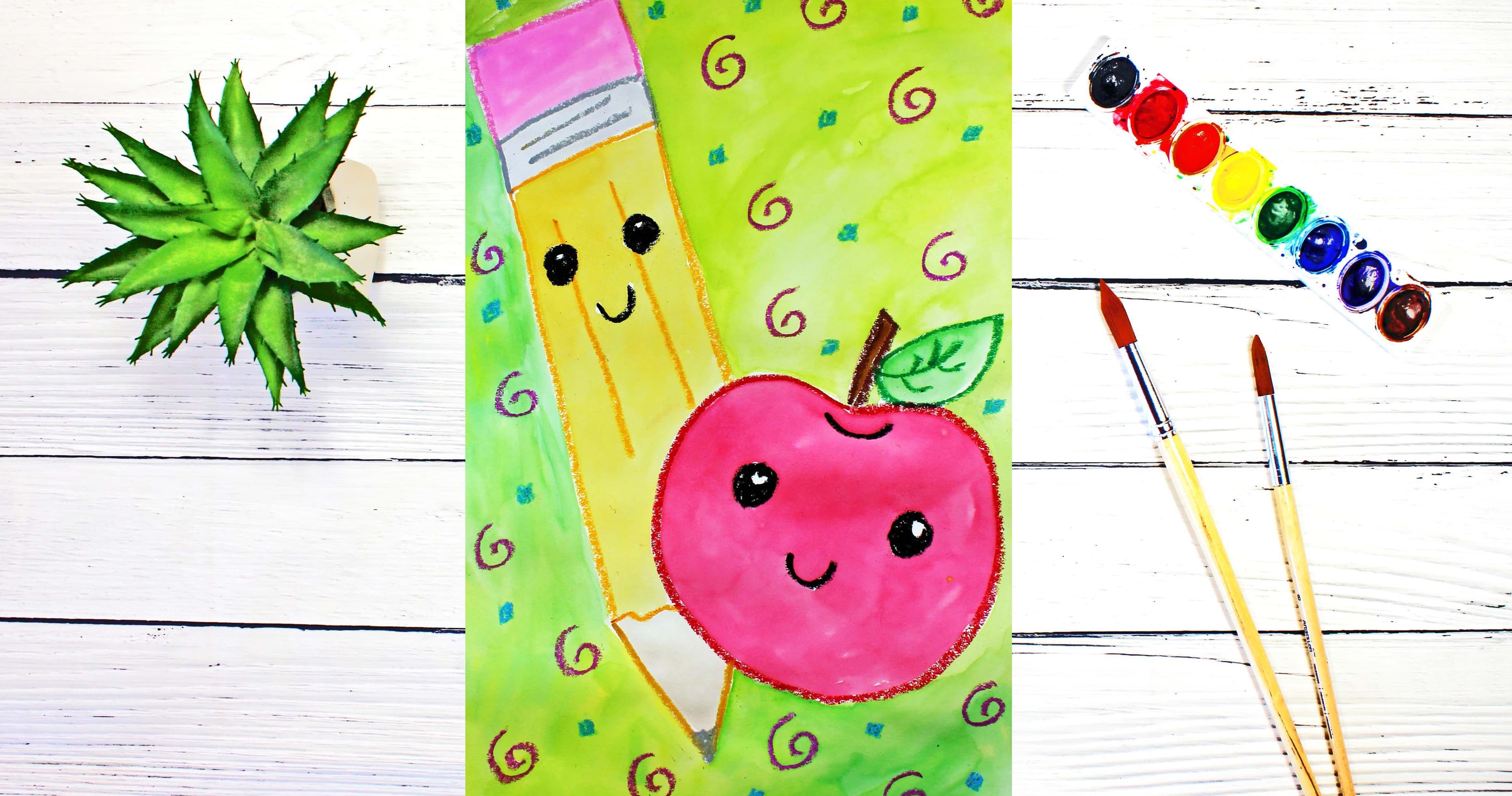 Art Class - Draw & Paint Apple & Pencil