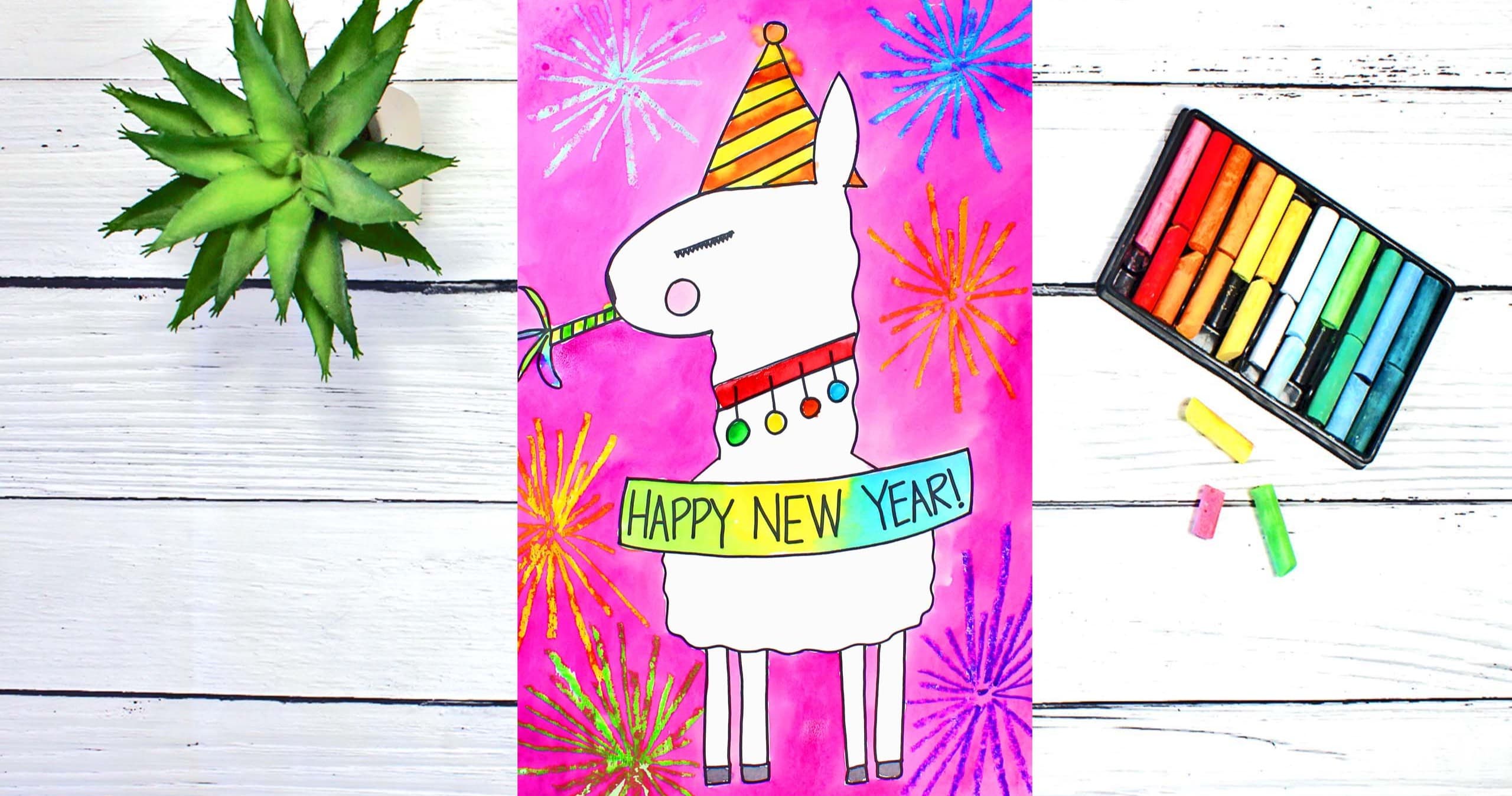Art Class - Draw & Paint a Happy Llama