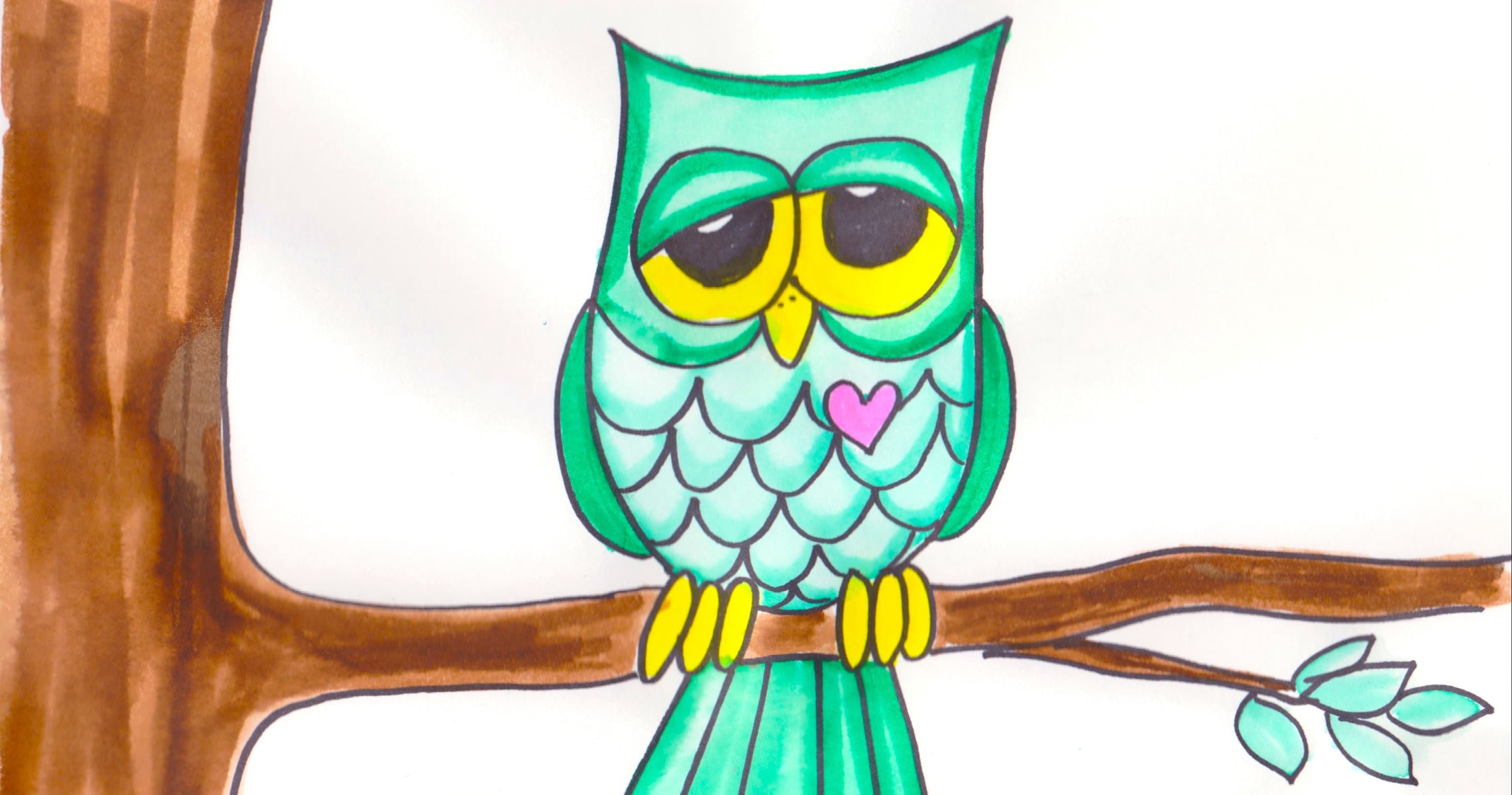 Art Class - Draw and Paint a Cute Owl