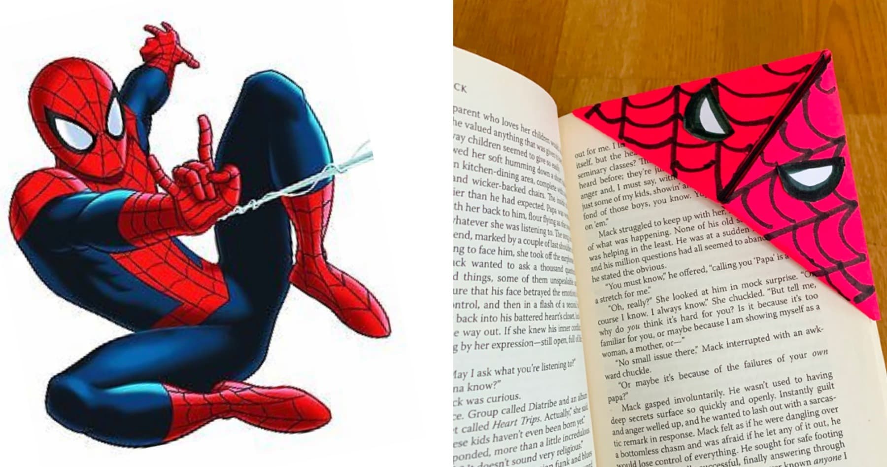 Art Class - Spidey Origami Bookmark