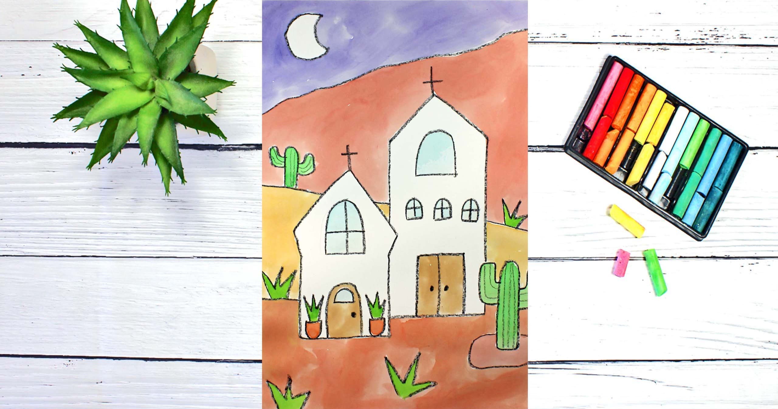 Art Class - Draw & Paint Desert Church