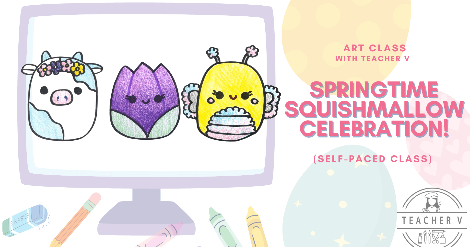 Art Class - Springtime Squishmallow Art