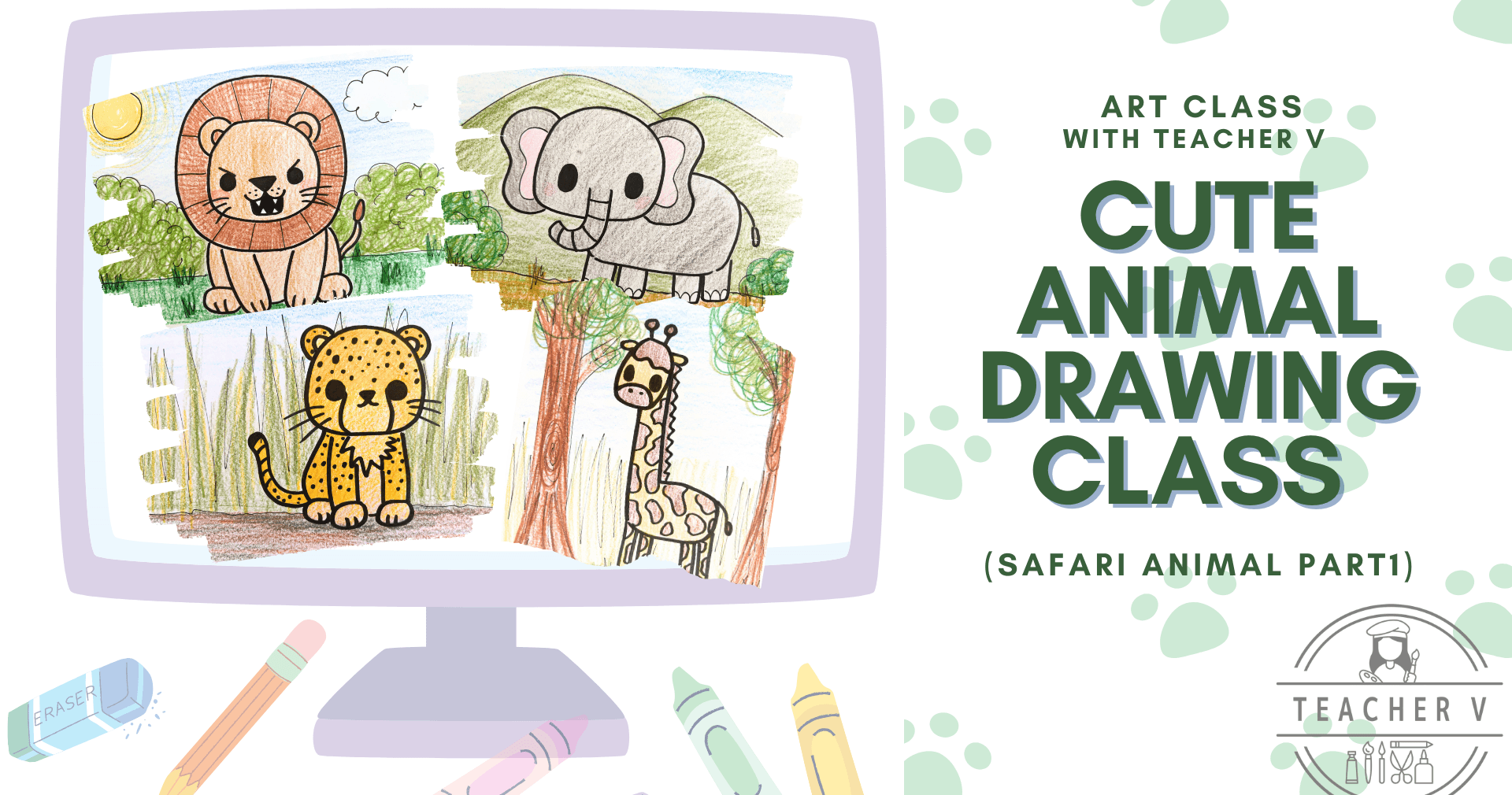 Art Class - Cute Safari Animal Drawing