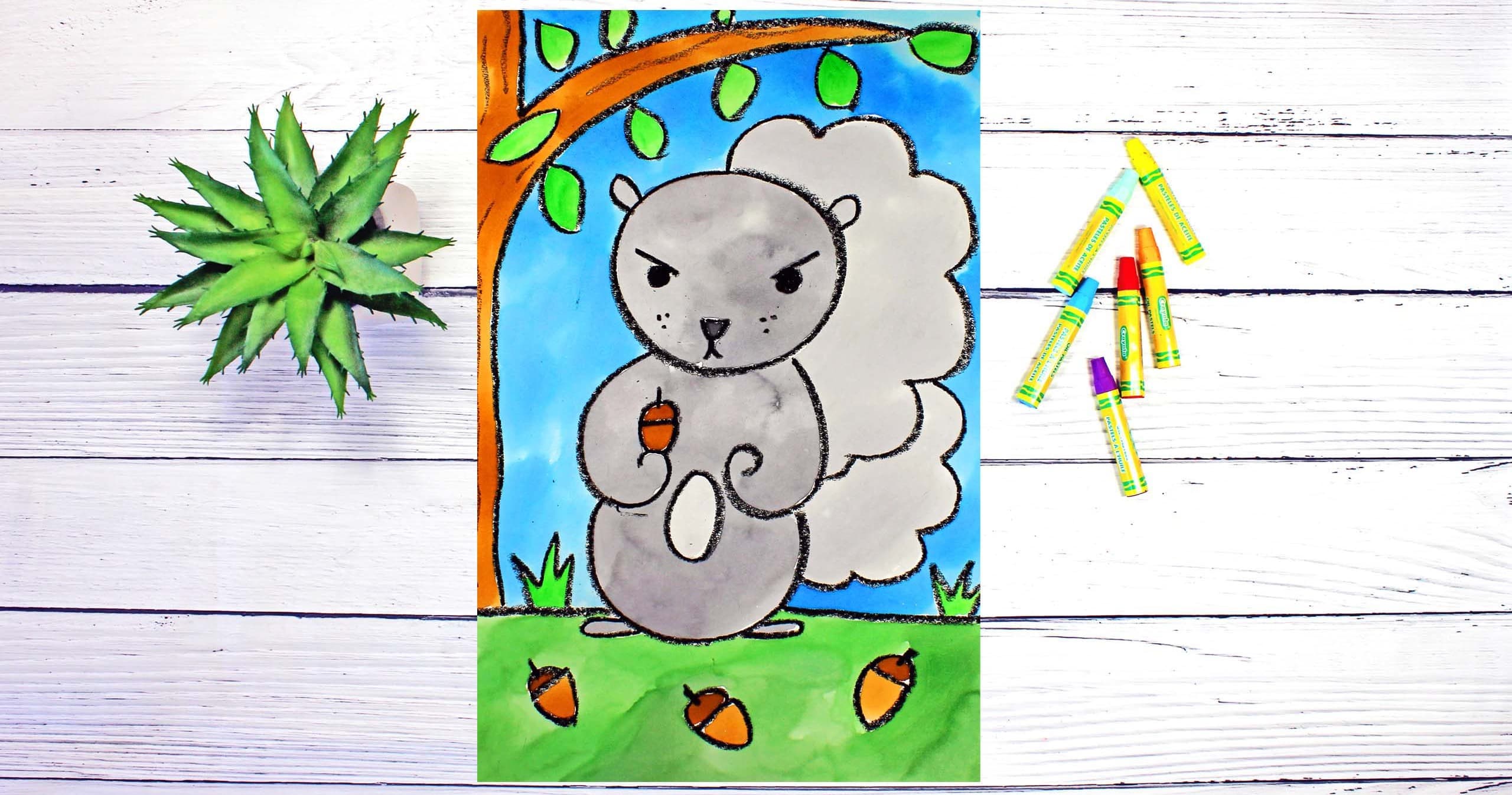 Art Class - Fun Watercolor Squirrel Art