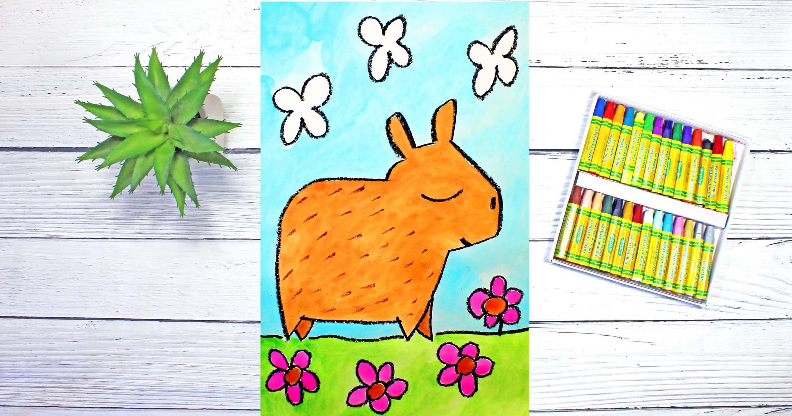 Art Class - Watercolor Capybara & Blooms