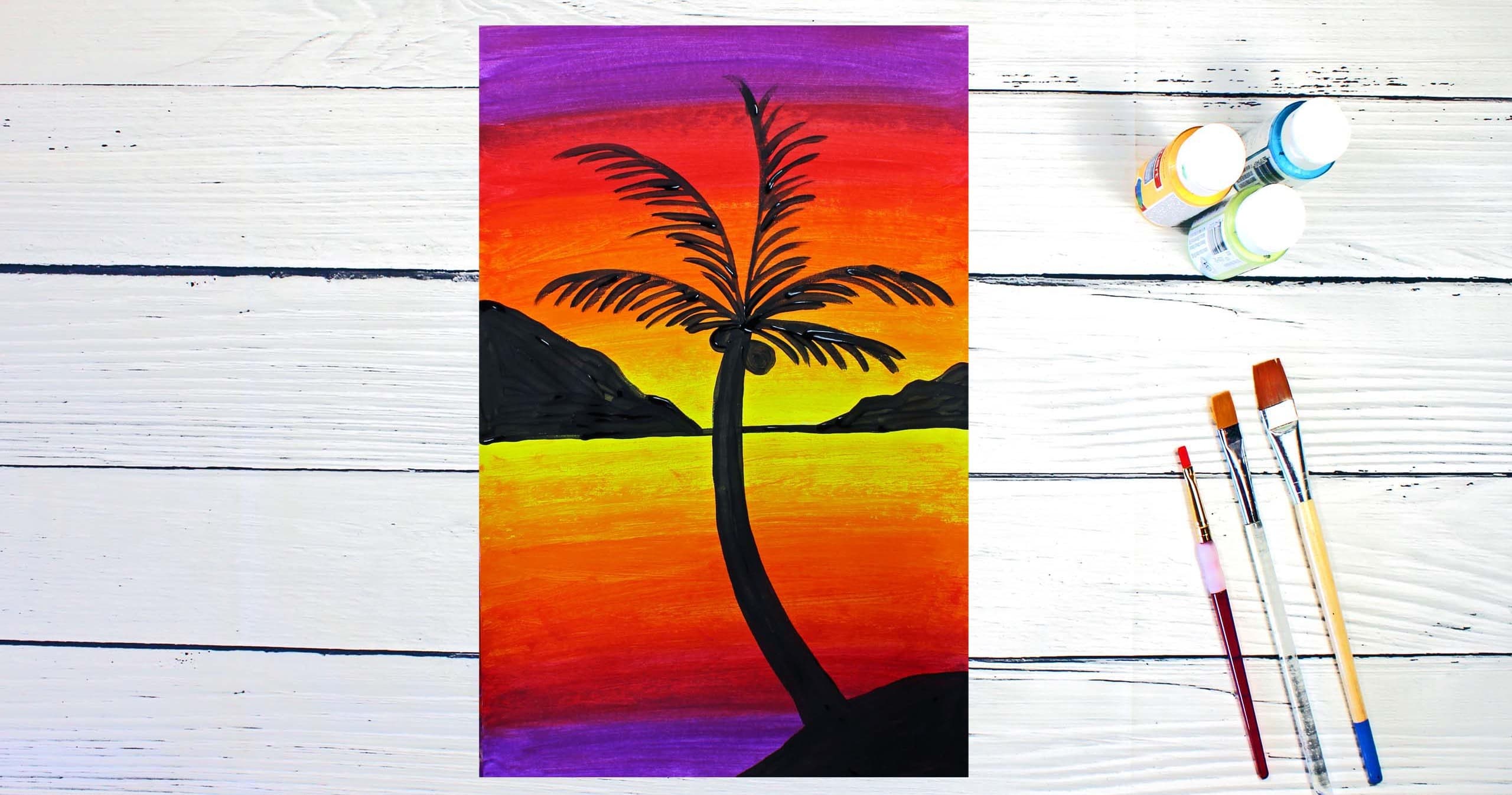 Art Class - Paint Sunset Silhouettes