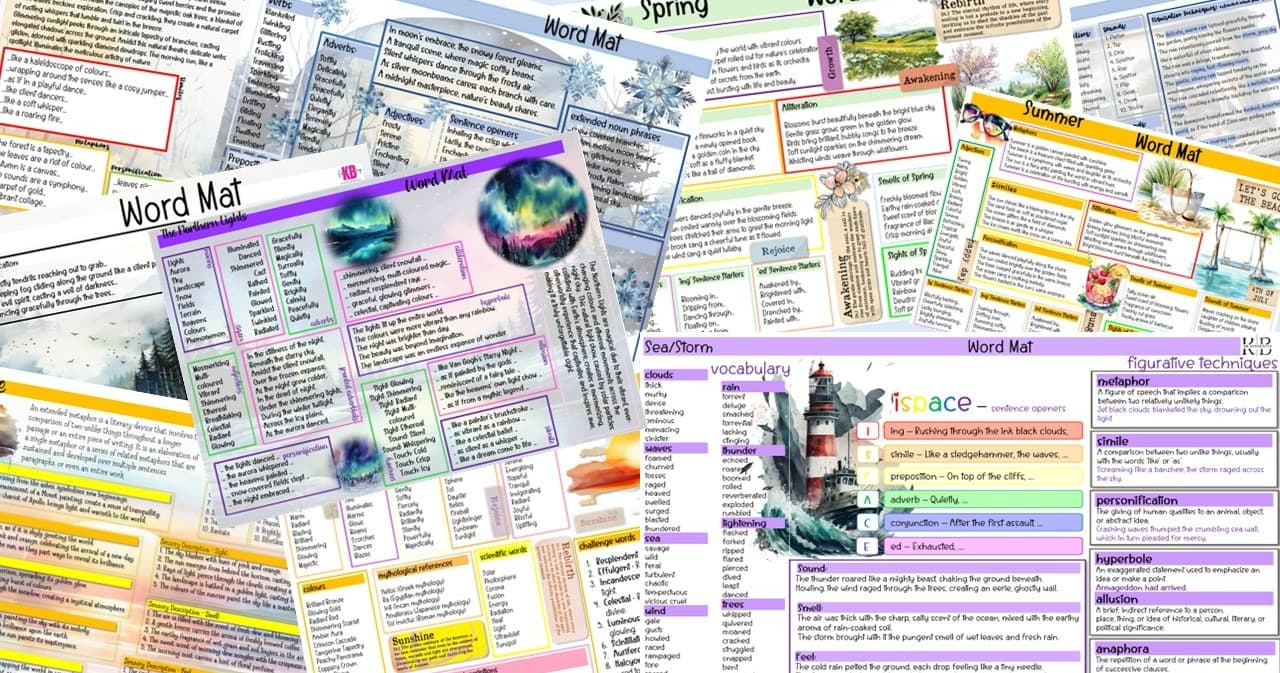 English Class - Seasons & Weather Word Mats