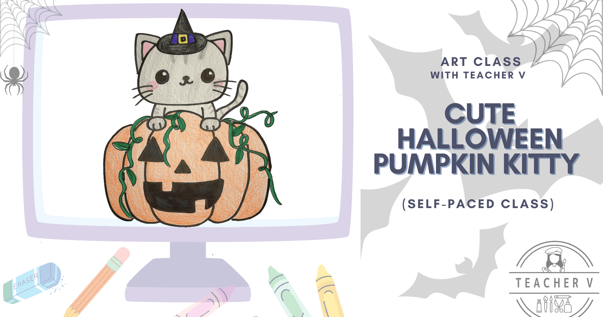 Art Class - Cute Pumpkin Kitty Drawing