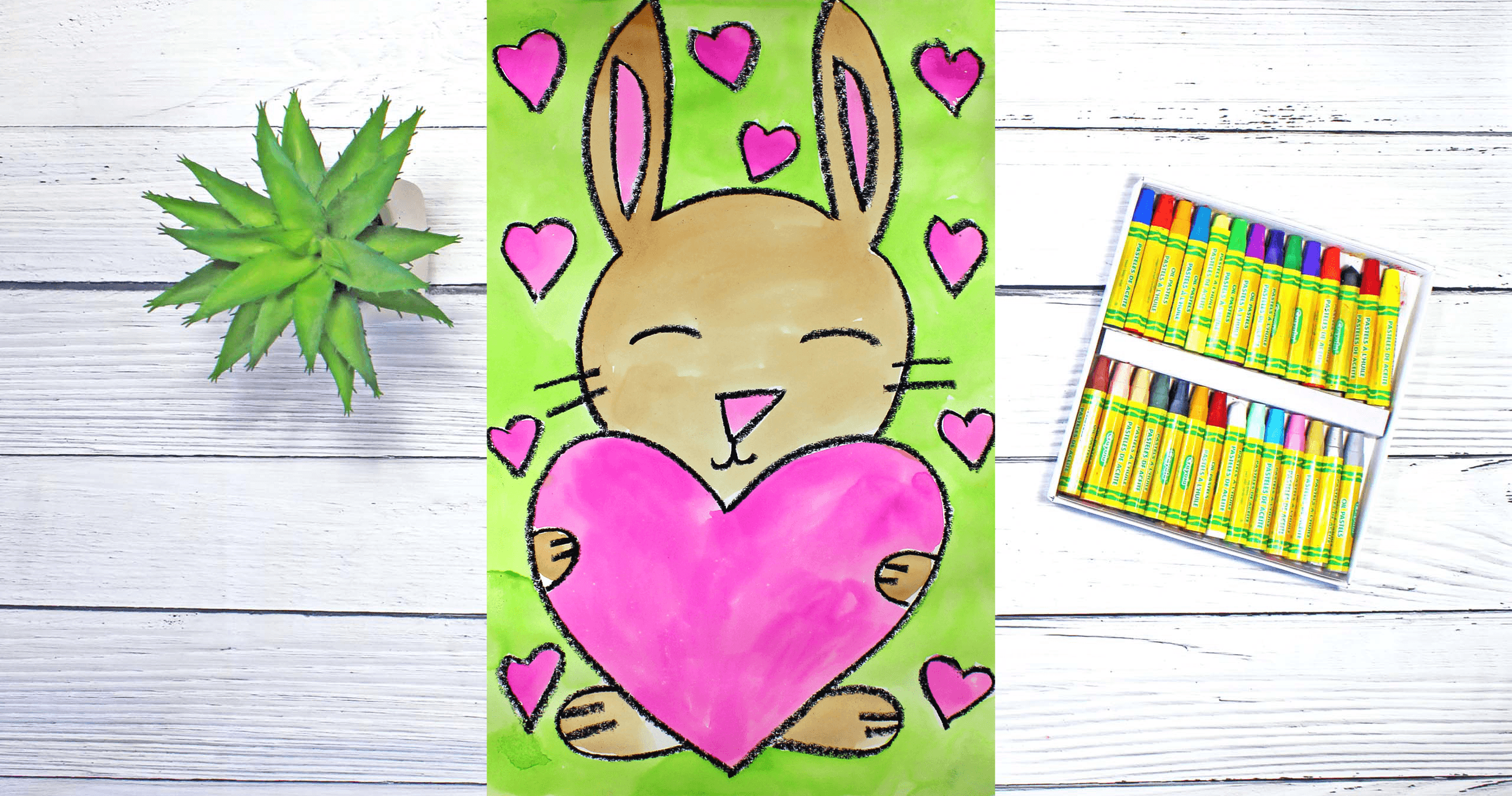 Art Class - Beginner Bunny & Hearts Art