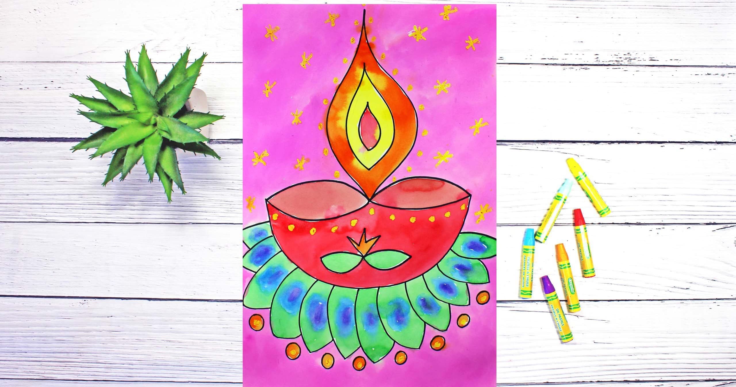 Art Class - Draw & Paint Diya Candle