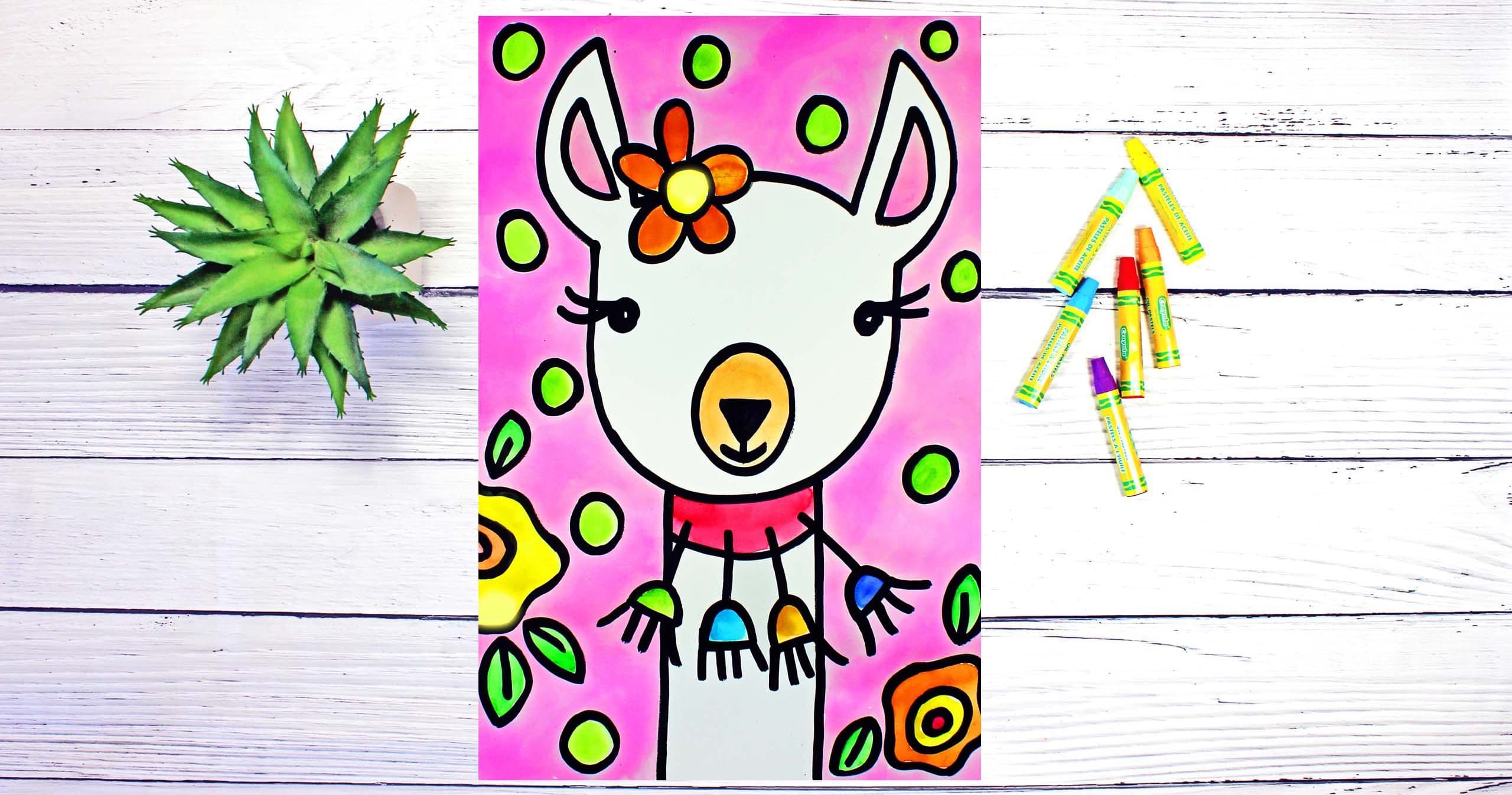 Art Class - Watercolor Llama & Flowers