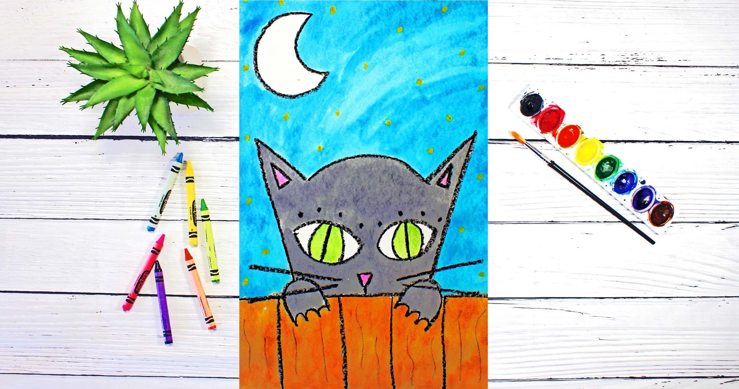 Art Class - Draw & Paint a Curious Cat