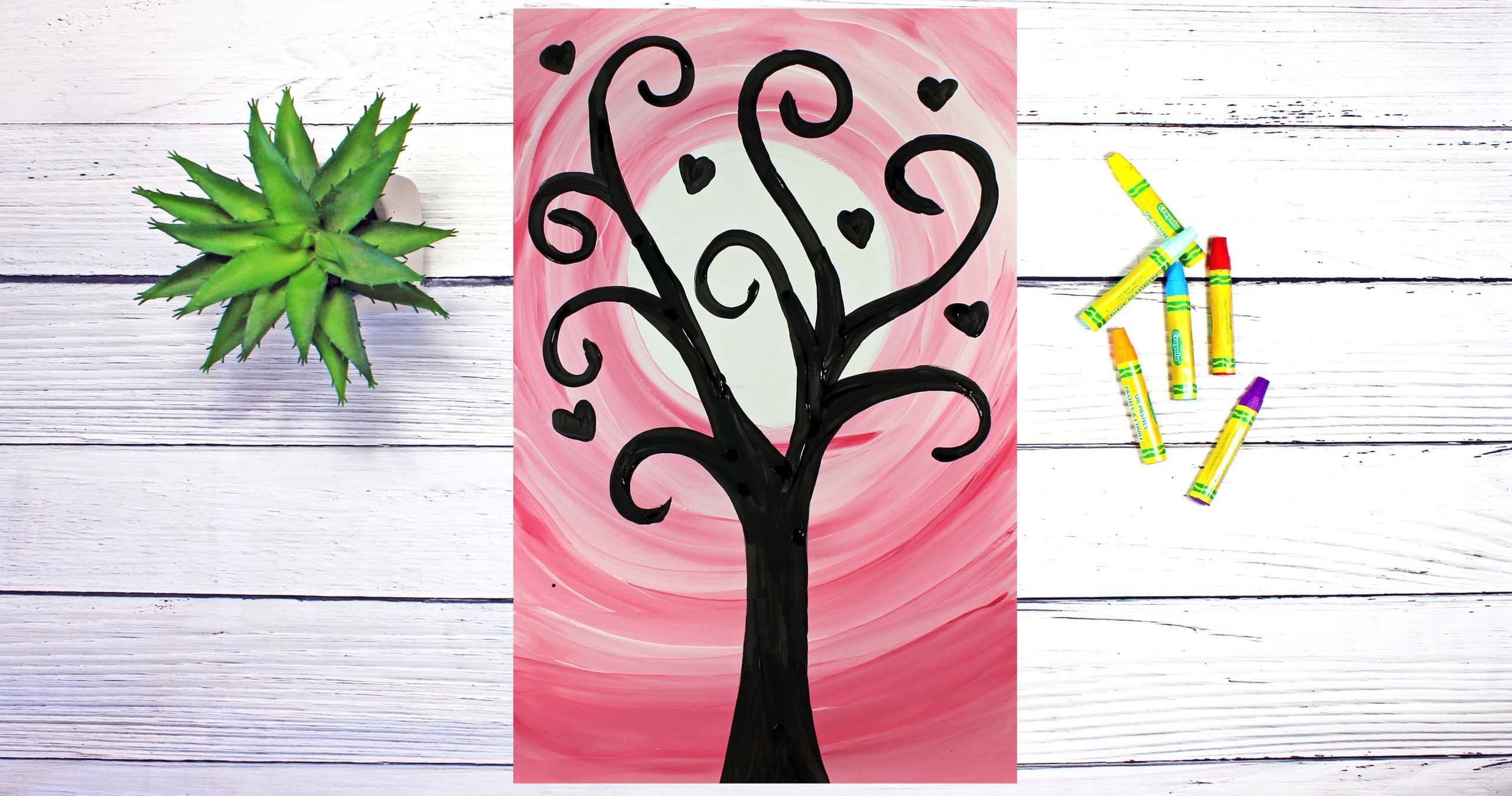 Art Class - Create Heart Tree Silhouette