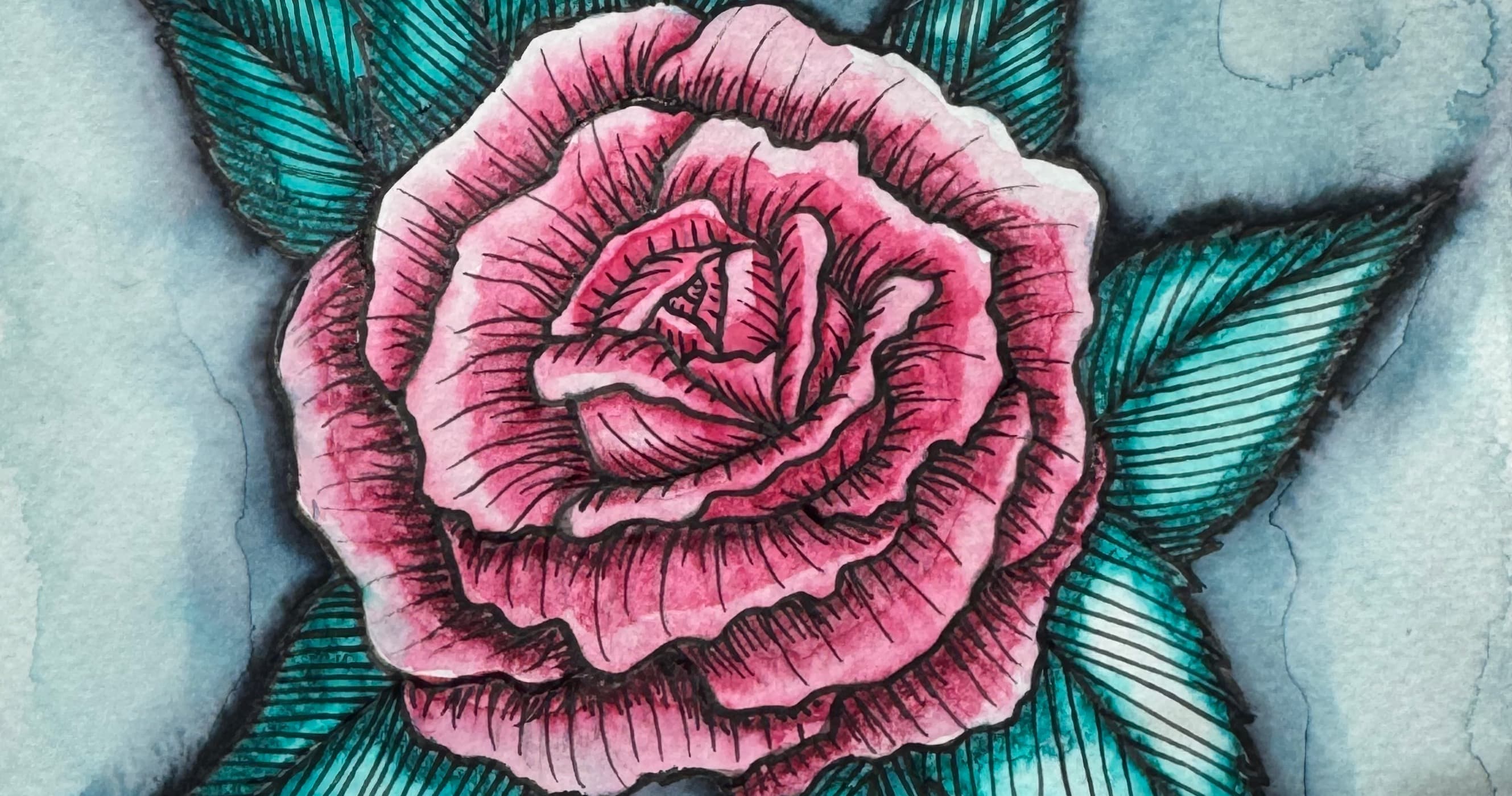 Art Class - Draw Roses w/ Crayons & Ink