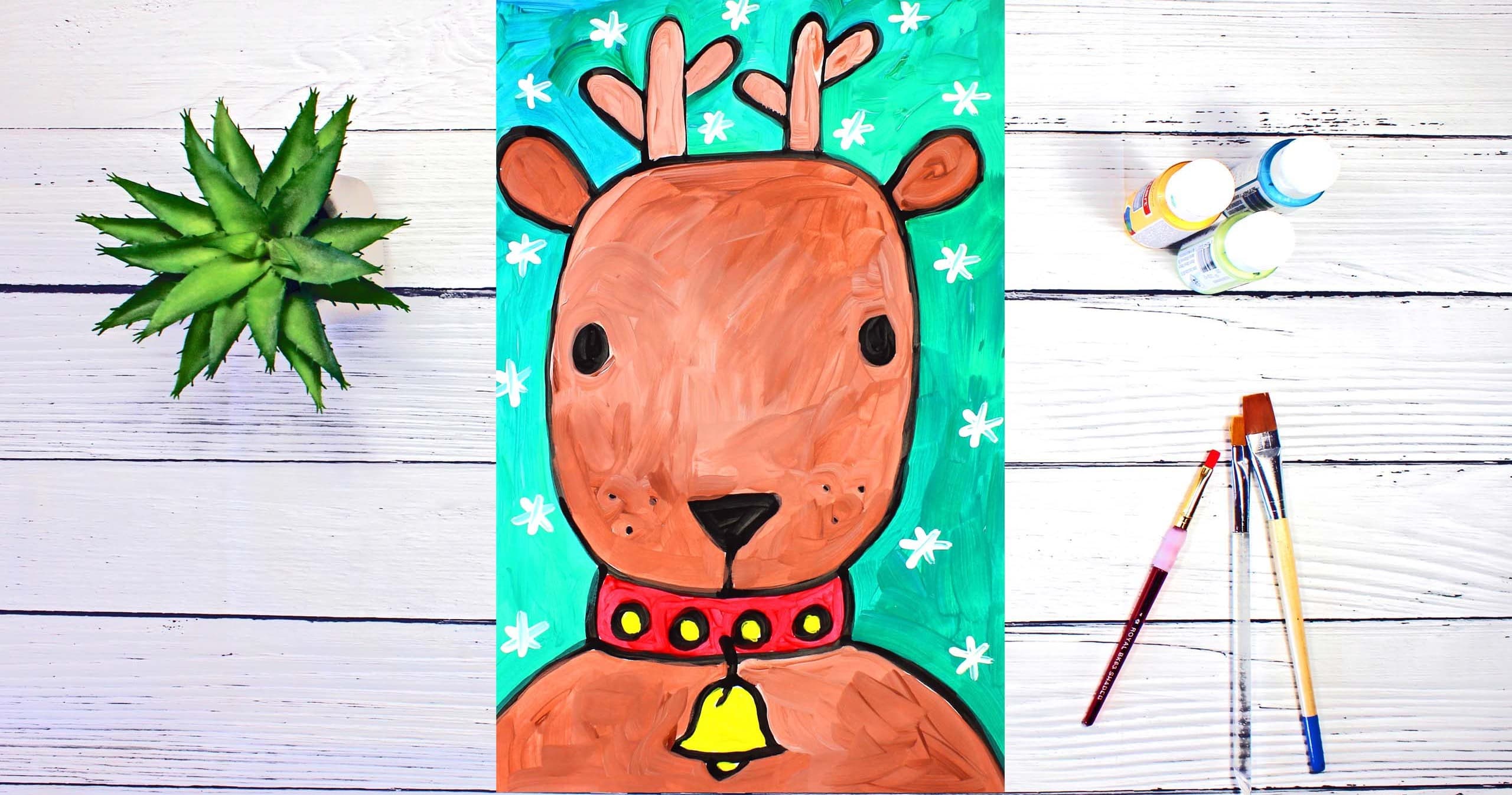Art Class - Draw & Paint Xmas Reindeer