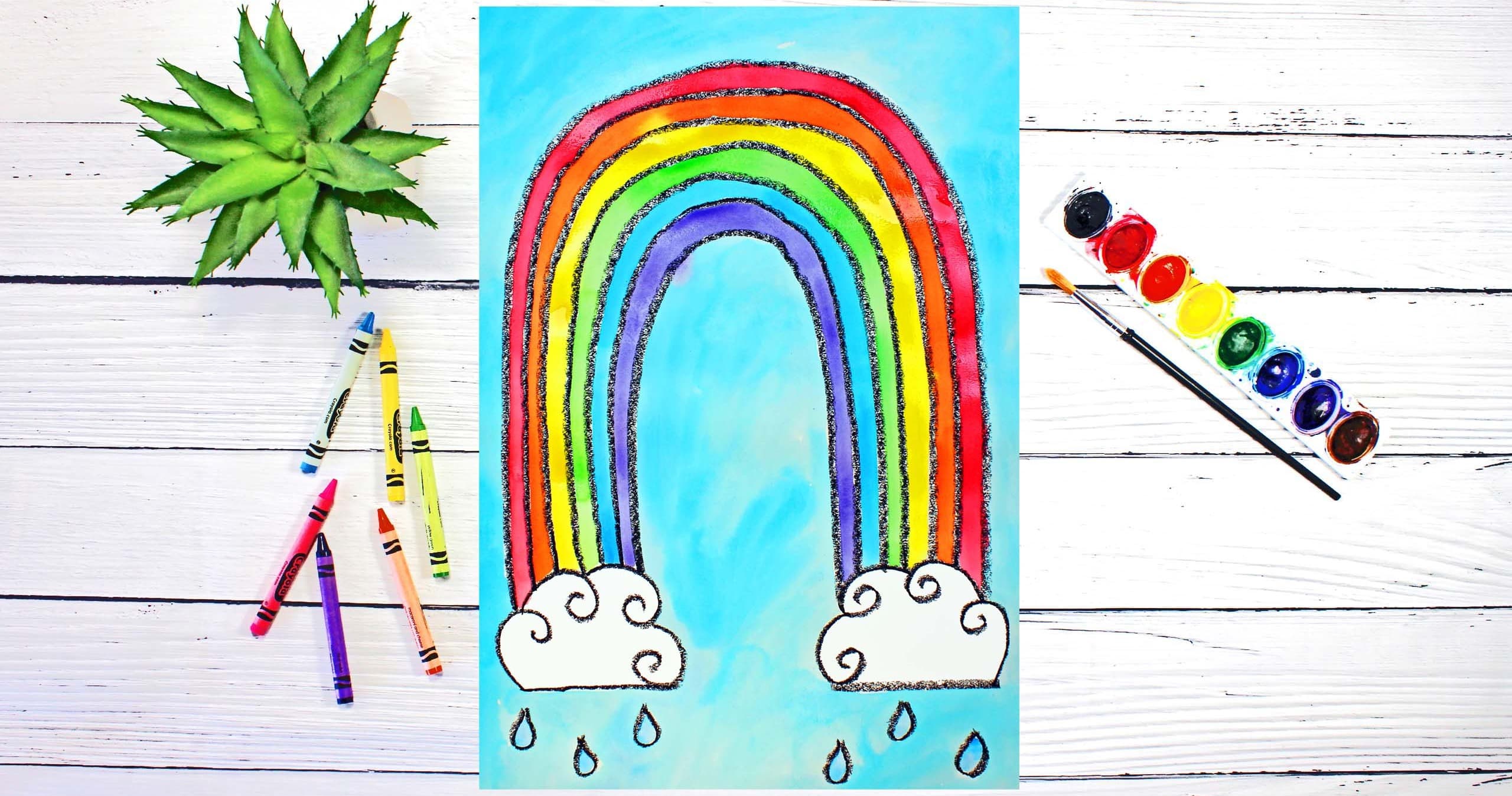 Art Class - Rainbow Swirly Cloud Art