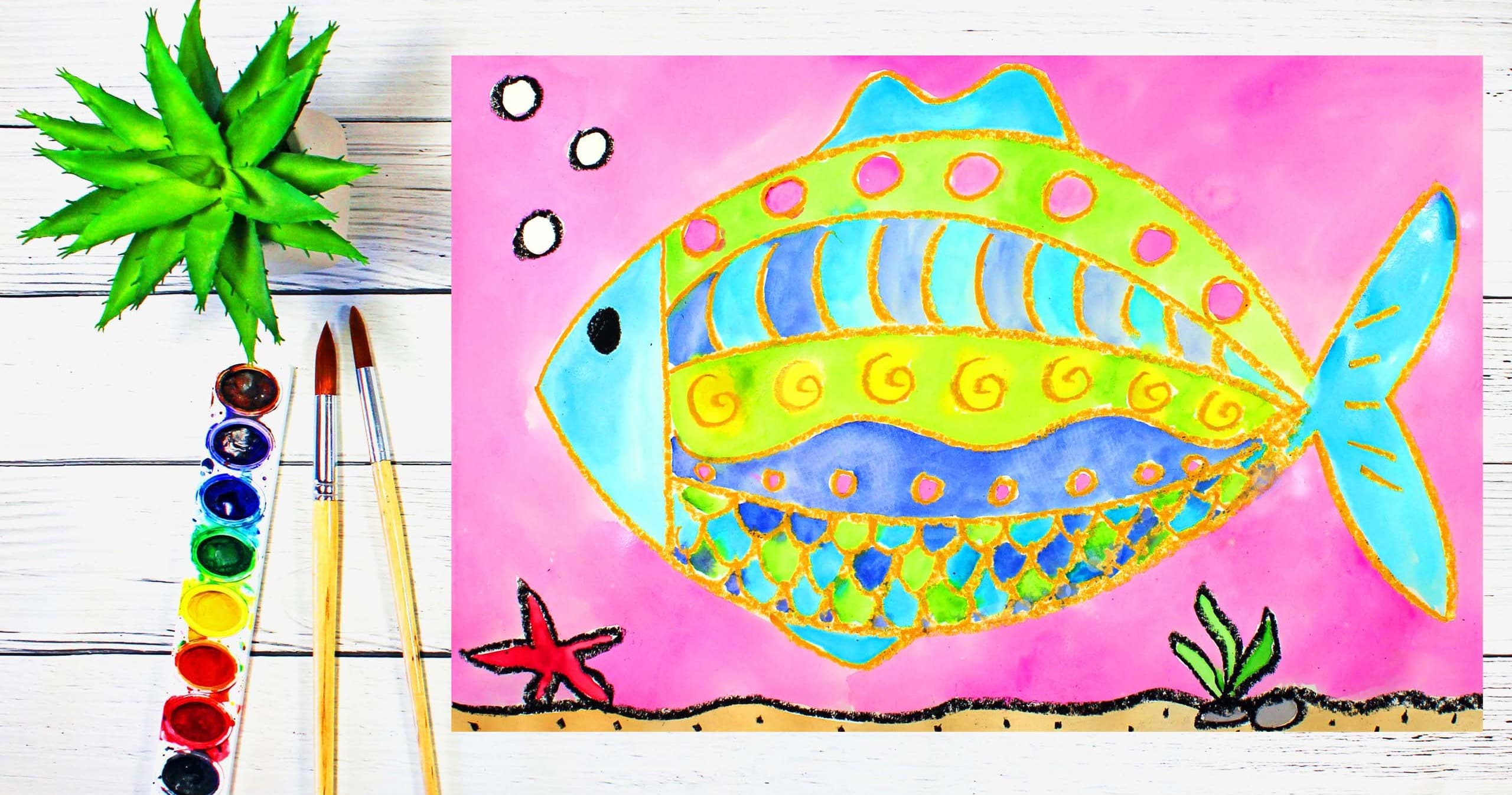 Art Class - Beginner Patterned Fish Art