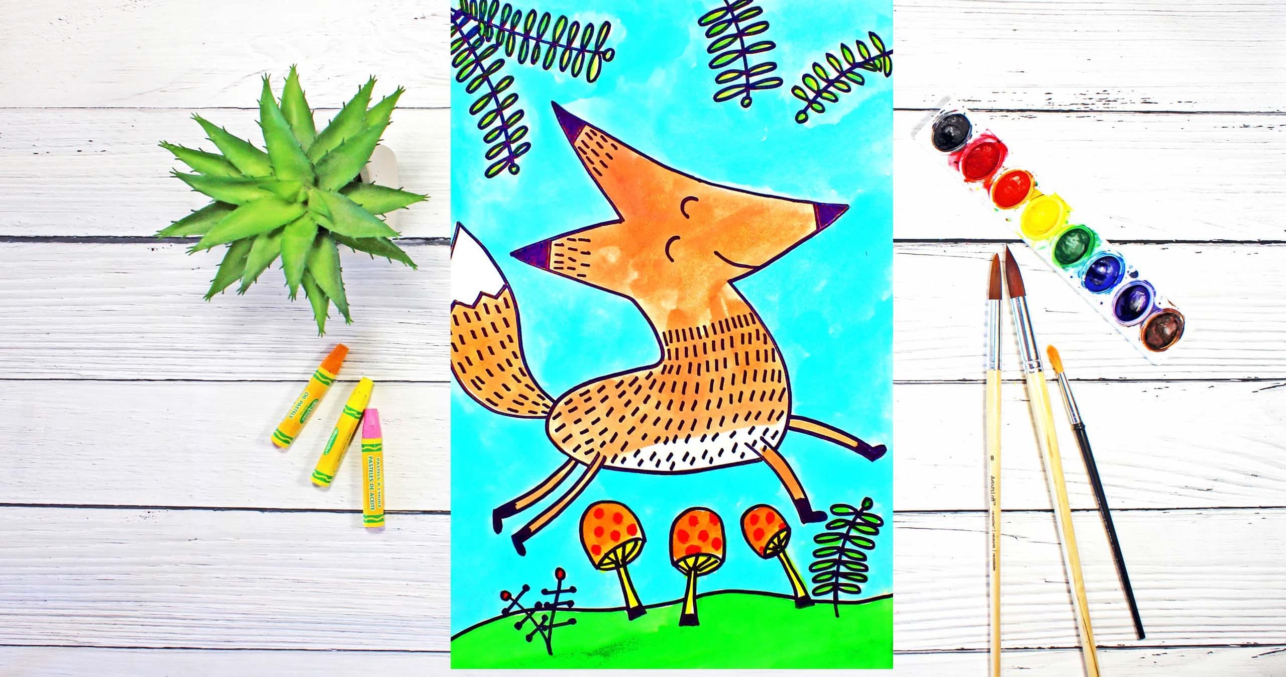 Art Class - Frolicking Fox Watercolor