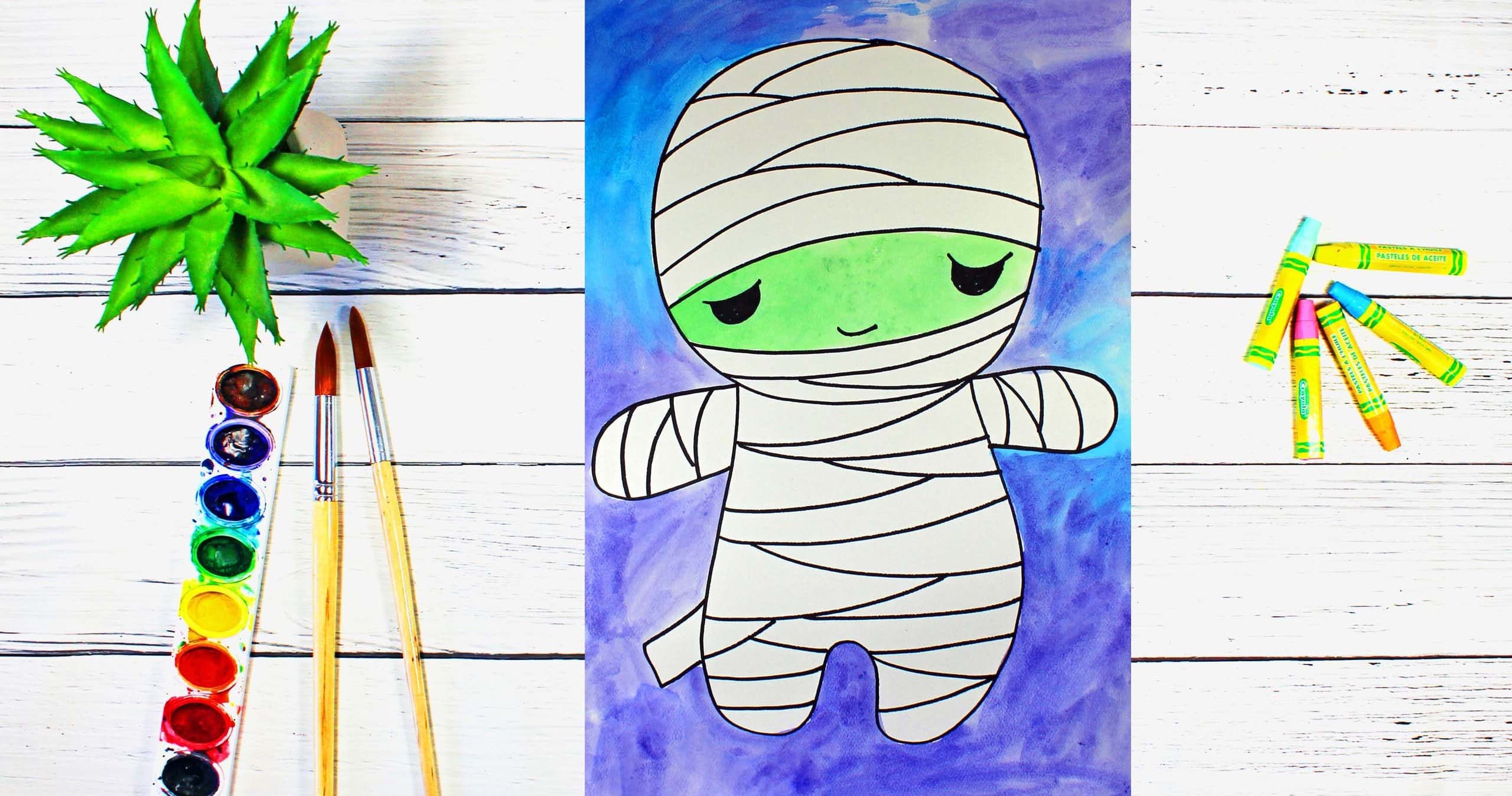 Art Class - Cute Halloween Mummy Art