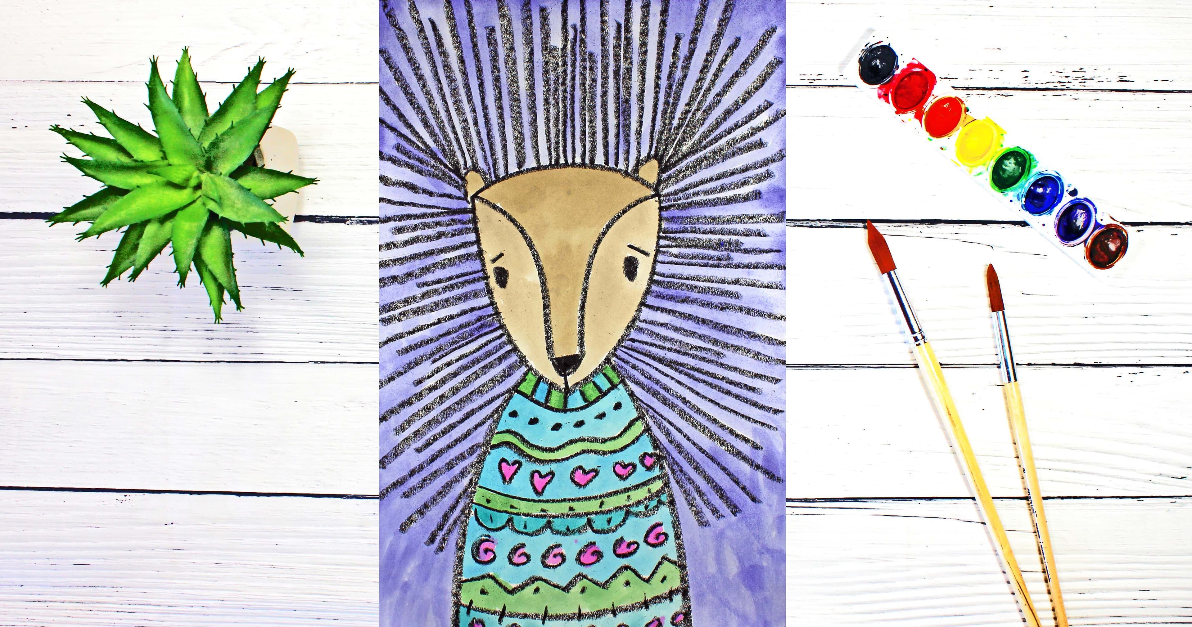 Art Class - Cozy Porcupine Watercolor