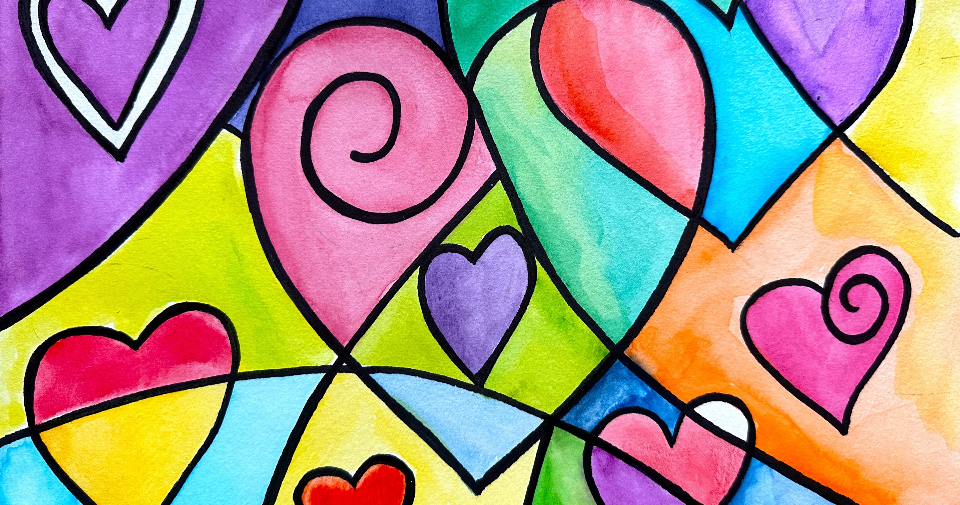 Art Class - Create Abstract Heart Art