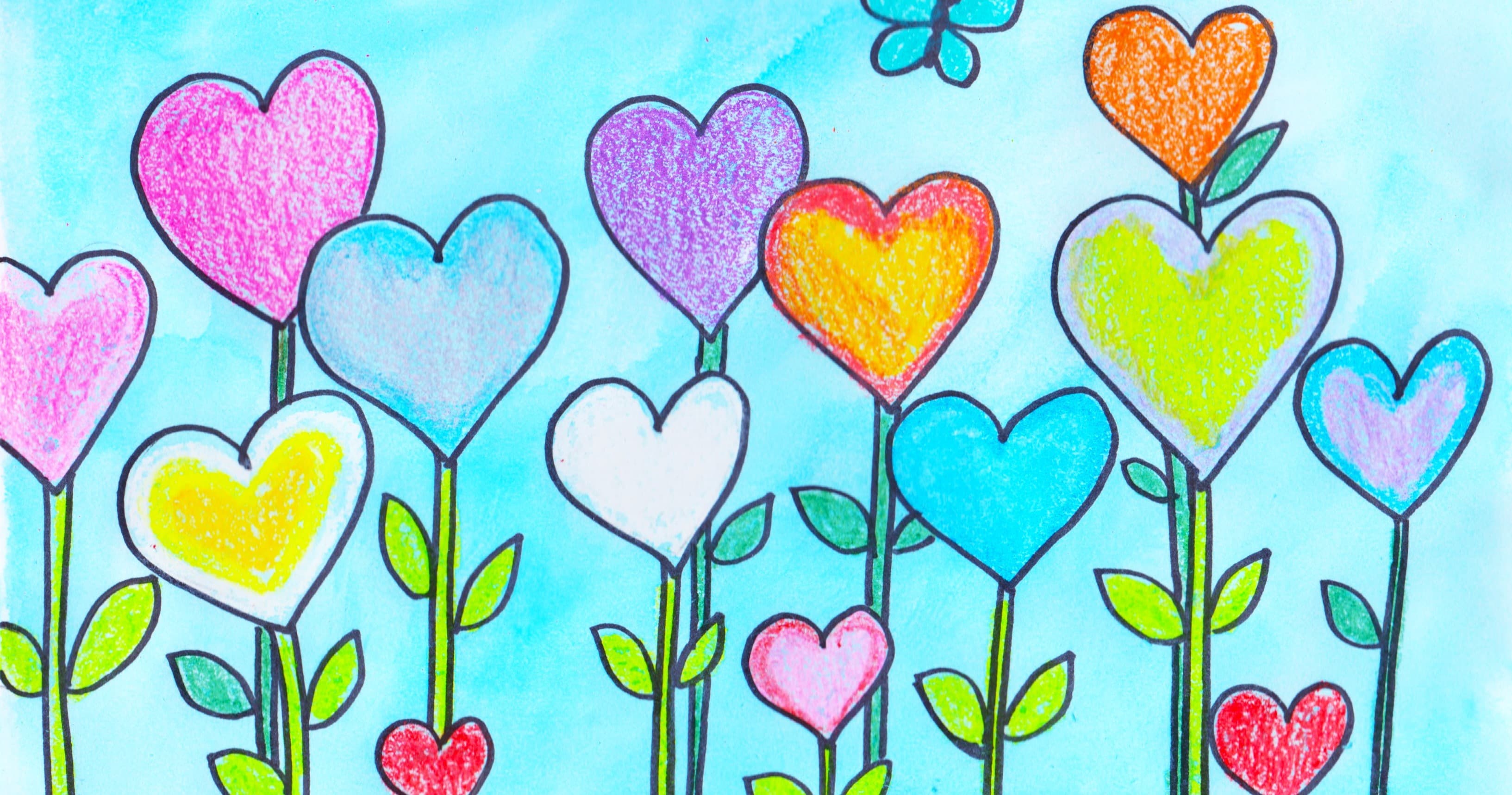 Art Class - Create a Heart Garden Art