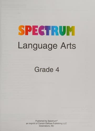 Spectrum Language Arts, Grade 4 (, Paperback,