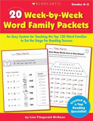 20 Week-by-Week Word Family Packets: An Easy
