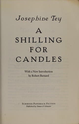 A Shilling for Candles (Josephine Tey, Paperback,