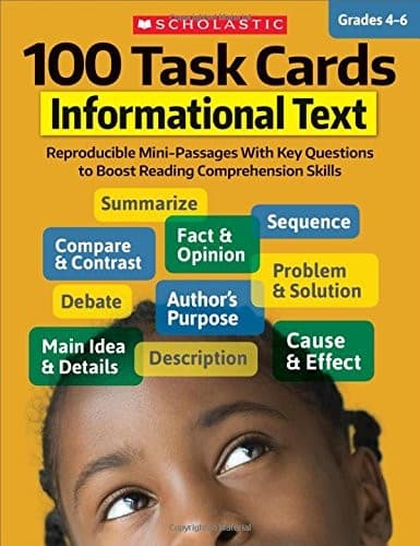 100 Task Cards: Informational Text: Reproducible