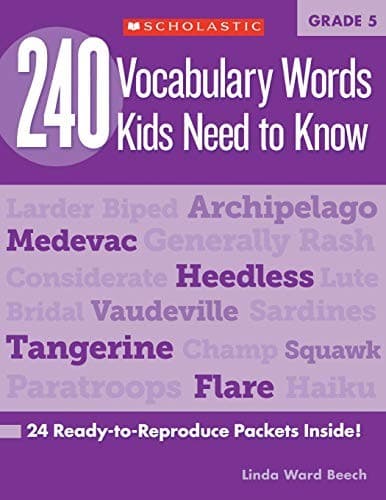 240 Vocabulary Words Kids Need to Know, Grade 5: