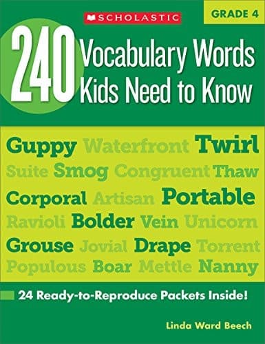240 Vocabulary Words Kids Need to Know: Grade 4: