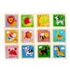 Wooden Mini Flat Puzzle 12 Piece Set with Stor