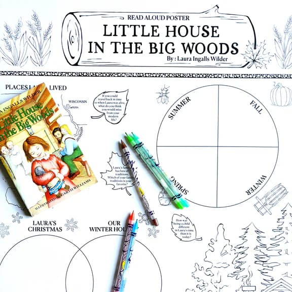 Little House in Big Woods Poster & Book Bundle