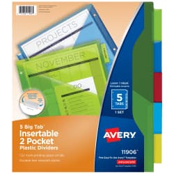 POCKET DOUBLE 5TAB PLASTIC SET