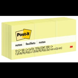 PAD NTE POST 1.5"X2" 12PK YEL