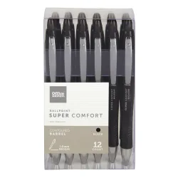 PEN RT SFT GRP MED BLK 12PK
