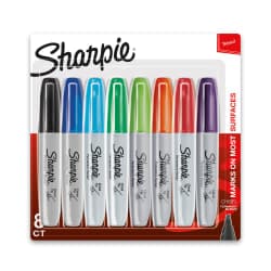 MARKER CHISEL SHARPIE 8/PK CLR