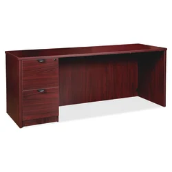 Lorell Credenza Desk, Mahogany