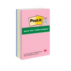 NOTES RECYCLED LINED 4x6 5PK