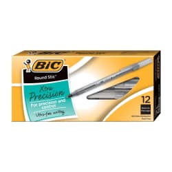 PEN ROUNDSTIC BIC 12-PK BLACK