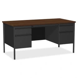 Lorell Desk, Black/Walnut