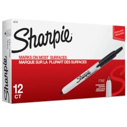 MARKER PERM SHARPI FN 12PK BLK