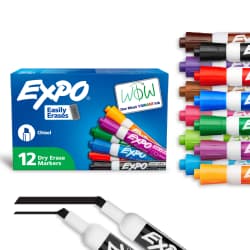 MARKER DRYERASE EXPO 12PK ASTD