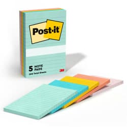 POSTIT ASSORTED 4X6 5PK PASTL