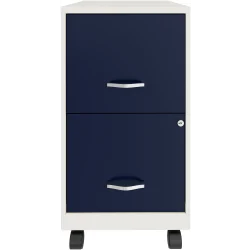 Realspace Mobile Cabinet, White/Navy