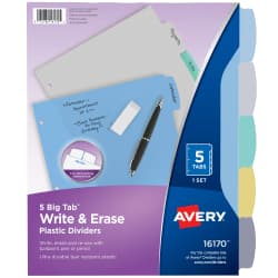 DIVIDERS TRANS WRITEON 5TAB