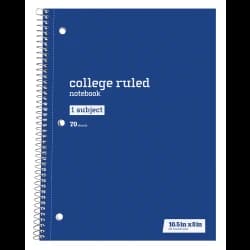 NOTEBOOK CR 70CT 10.5X8 BLUE