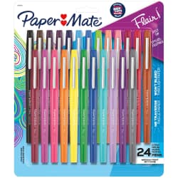 PEN FELT MED FLAIR 24PK ASST
