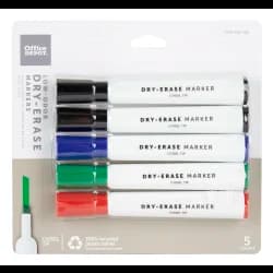 MARKER DRY ERASE 5PK ASTD
